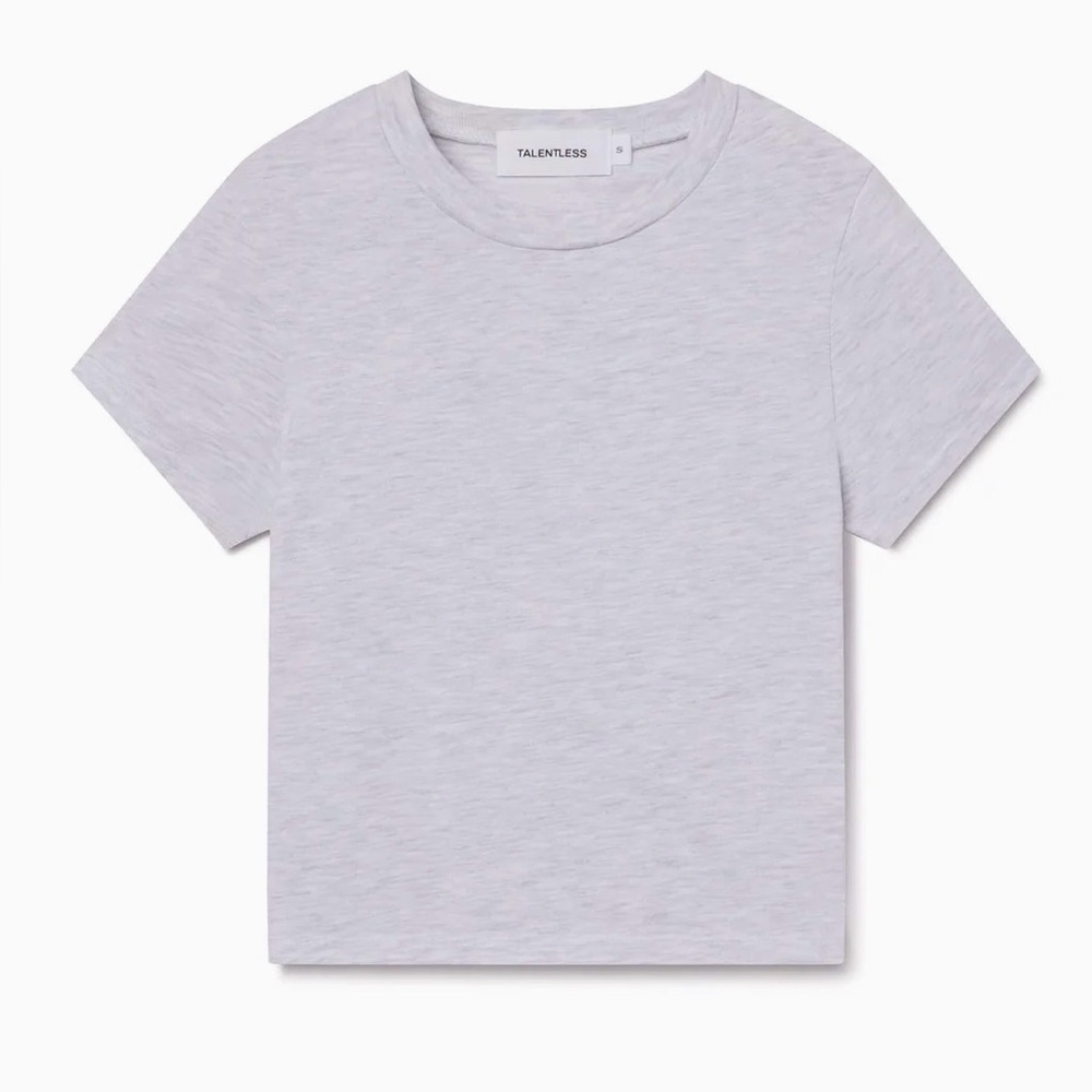 Talentless Baby Cropped Tee in Ash Gray